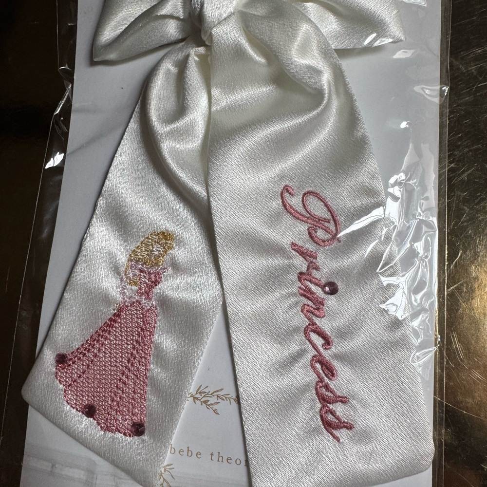 White Satin Princess Hair Bow